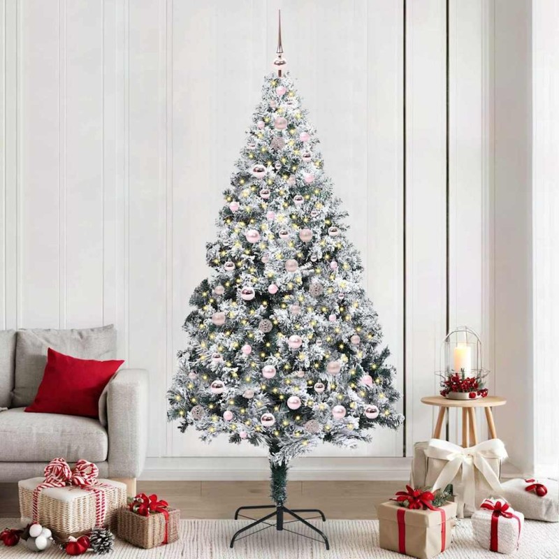 Sapin de Noël artificiel Blanc 240 cm PVC, Acier et Plastique 542210542210