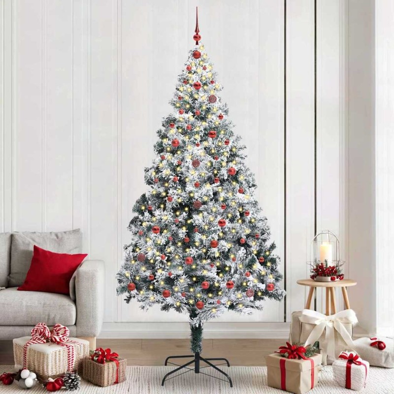 Sapin de Noël artificiel Blanc 240 cm PVC, Acier et Plastique 542211542211