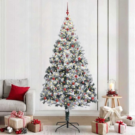 Sapin de Noël artificiel Blanc 240 cm PVC, Acier et Plastique 542211542211