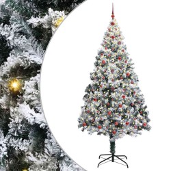 Sapin de Noël artificiel Blanc 240 cm PVC, Acier et Plastique 542211542211