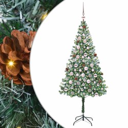 Sapin de Noël artificiel avec 300 LED Vert 180 cm PVC et Acier 542214542214