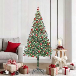 Sapin de Noël artificiel avec 300 LED Vert 180 cm PVC et Acier 542215542215