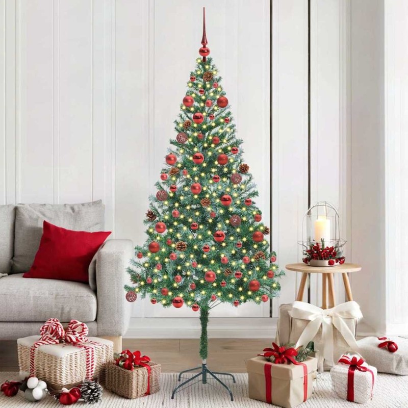 Sapin de Noël artificiel avec 300 LED Vert 180 cm PVC et Acier 542215542215