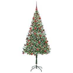 Sapin de Noël artificiel avec 300 LED Vert 180 cm PVC et Acier 542215542215