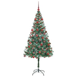 Sapin de Noël artificiel avec 300 LED Vert 180 cm PVC et Acier 542215542215