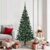 Sapin de Noël artificiel pré-éclairé Vert 180 cm PVC et métal 542216542216