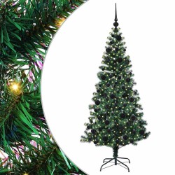 Sapin de Noël artificiel pré-éclairé Vert 180 cm PVC et métal 542216542216