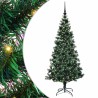Sapin de Noël artificiel pré-éclairé Vert 180 cm PVC et métal 542216542216