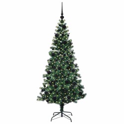 Sapin de Noël artificiel pré-éclairé Vert 180 cm PVC et métal 542216542216