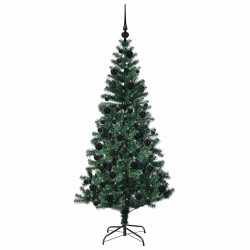 Sapin de Noël artificiel pré-éclairé Vert 180 cm PVC et métal 542216542216