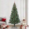 Sapin de Noël artificiel pré-éclairé Vert 240 cm PVC et métal 542217542217