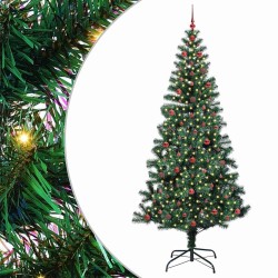 Sapin de Noël artificiel pré-éclairé Vert 240 cm PVC et métal 542217542217