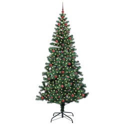 Sapin de Noël artificiel pré-éclairé Vert 240 cm PVC et métal 542217542217