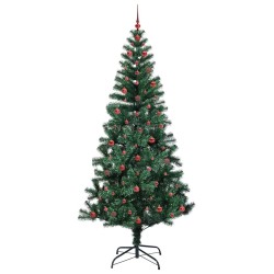 Sapin de Noël artificiel pré-éclairé Vert 240 cm PVC et métal 542217542217