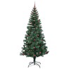 Sapin de Noël artificiel pré-éclairé Vert 240 cm PVC et métal 542217542217