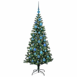 Sapin de Noël artificiel pré-éclairé Vert 150 cm PVC et métal 542226542226