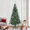 Sapin de Noël artificiel pré-éclairé Vert 240 cm PVC et métal 542227542227