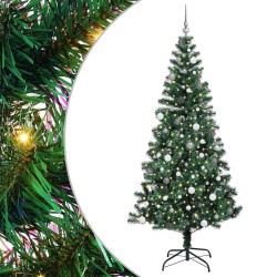 Sapin de Noël artificiel pré-éclairé Vert 240 cm PVC et métal 542227542227