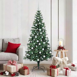 Sapin de Noël artificiel pré-éclairé Vert 180 cm PVC et métal 542228542228