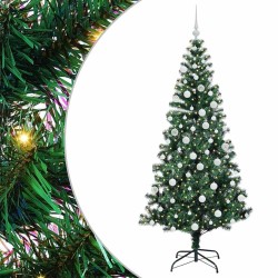 Sapin de Noël artificiel pré-éclairé Vert 180 cm PVC et métal 542228542228
