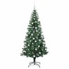 Sapin de Noël artificiel pré-éclairé Vert 180 cm PVC et métal 542228542228
