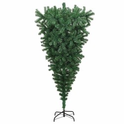 Sapin de Noël artificiel pré-éclairé à l'envers Vert 180 cm PVC 542229542229