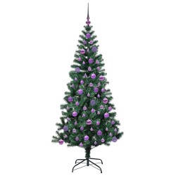 Sapin de Noël artificiel pré-éclairé Vert 180 cm PVC et métal 542230542230