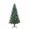 Sapin de Noël artificiel pré-éclairé Vert 210 cm PVC et métal 542231542231