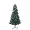 Sapin de Noël artificiel pré-éclairé Vert 210 cm PVC et métal 542232542232