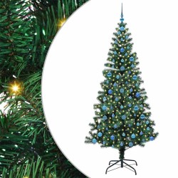 Sapin de Noël artificiel pré-éclairé Vert 210 cm PVC et métal 542233542233