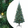 Sapin de Noël artificiel pré-éclairé Vert 210 cm PVC et métal 542233542233