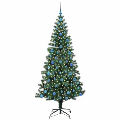 Sapin de Noël artificiel pré-éclairé Vert 210 cm PVC et métal 542233542233