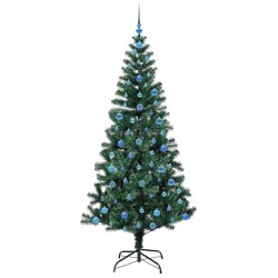 Sapin de Noël artificiel pré-éclairé Vert 210 cm PVC et métal 542233542233