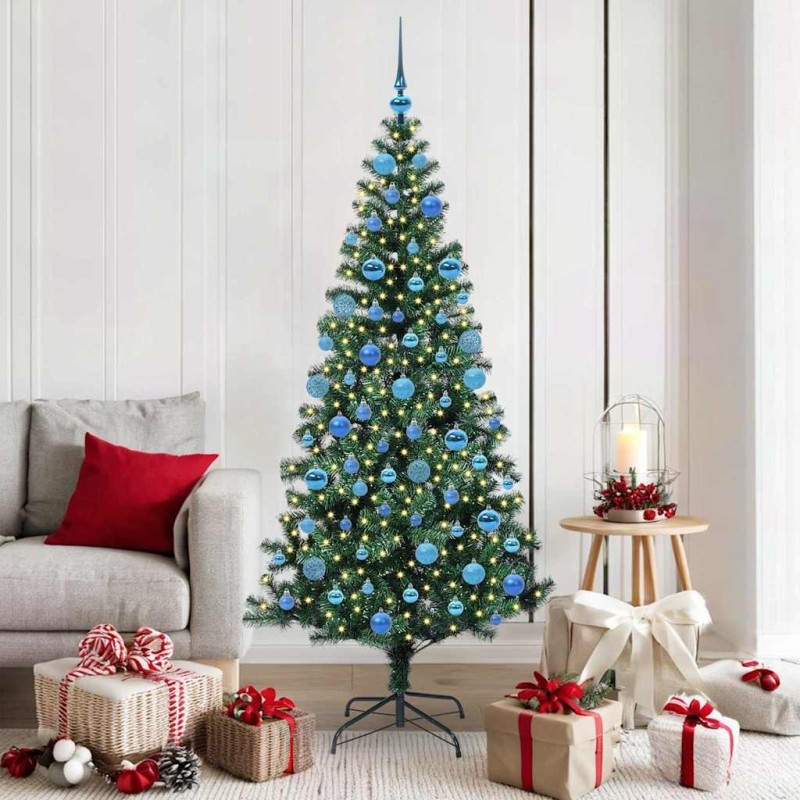 Sapin de Noël artificiel pré-éclairé Vert 180 cm PVC et métal 542234542234