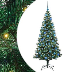 Sapin de Noël artificiel pré-éclairé Vert 180 cm PVC et métal 542234542234