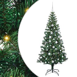 Sapin de Noël artificiel pré-éclairé Vert 180 cm PVC et métal 542235542235