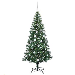 Sapin de Noël artificiel pré-éclairé Vert 180 cm PVC et métal 542235542235