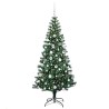 Sapin de Noël artificiel pré-éclairé Vert 180 cm PVC et métal 542235542235