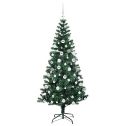 Sapin de Noël artificiel pré-éclairé Vert 180 cm PVC et métal 542235542235