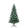 Sapin de Noël artificiel pré-éclairé Vert 180 cm PVC et métal 542235542235