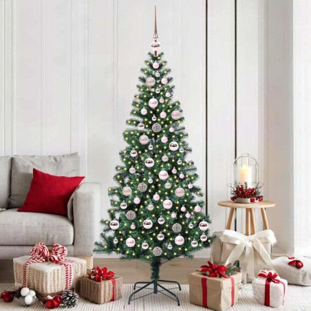 Sapin de Noël artificiel pré-éclairé Vert 180 cm PVC et métal 542236542236