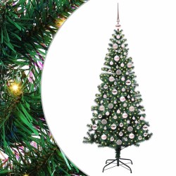 Sapin de Noël artificiel pré-éclairé Vert 180 cm PVC et métal 542236542236