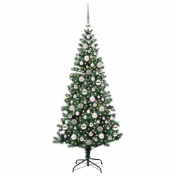 Sapin de Noël artificiel pré-éclairé Vert 180 cm PVC et métal 542236542236