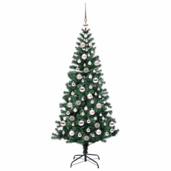 Sapin de Noël artificiel pré-éclairé Vert 180 cm PVC et métal 542236542236