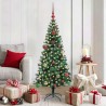 Sapin de Noël artificiel pré-éclairé Vert 150 cm PVC et métal 542237542237