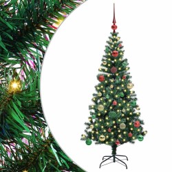 Sapin de Noël artificiel pré-éclairé Vert 150 cm PVC et métal 542237542237