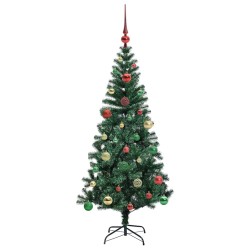 Sapin de Noël artificiel pré-éclairé Vert 150 cm PVC et métal 542237542237