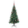 Sapin de Noël artificiel pré-éclairé Vert 150 cm PVC et métal 542237542237