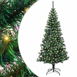 Sapin de Noël artificiel pré-éclairé Vert 180 cm PVC et métal 542238542238