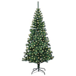Sapin de Noël artificiel pré-éclairé Vert 180 cm PVC et métal 542238542238